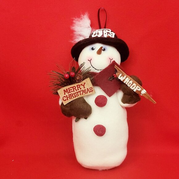 ATM Snowman Plush Ornament Christmas Decor - Picture 3 of 11